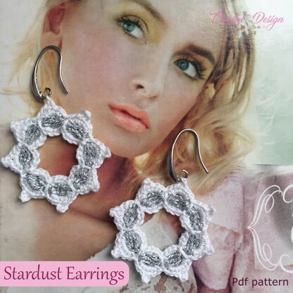 Crochet pattern for crochet Stardust Earrings - crochet pdf pattern -