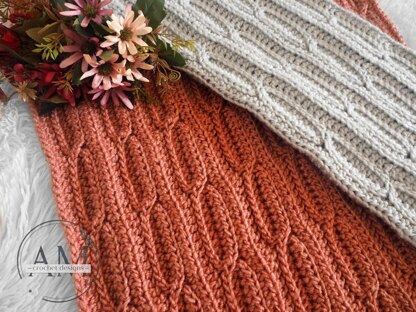 Cables knit-look blanket