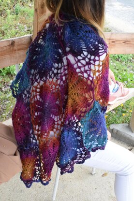 Flower scarf and shawl in one.