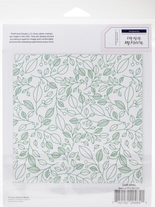 Pinkfresh Studio Cling Rubber Stamp Set 6"X6" - Lush Vines