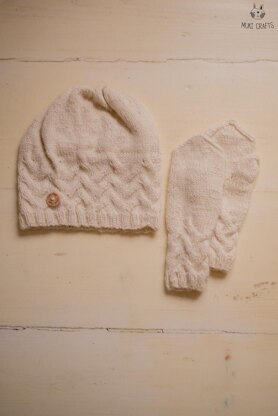 Loise hat and mittens set