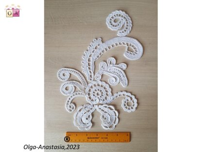 White composition of antique crochet motifs