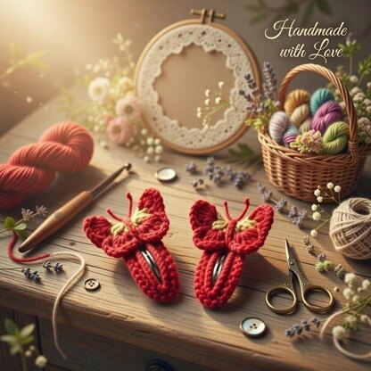 Crochet Butterfly Hair Clip Pdf + Video Tutorials