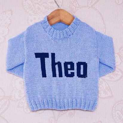 Intarsia - Theo Moniker Chart - Childrens Sweater