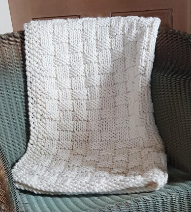 Chunky Basket Stitch Baby Blanket