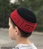 Crochet kufi cap with Greek key design