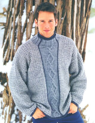Man Faded Cable Panel in Patons Classic Wool Worsted - Downloadable PDF