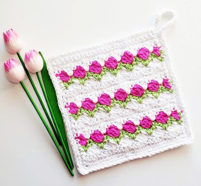 Tulip Stitch Dishcloth