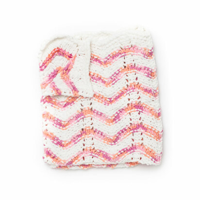 Peachy Peaks Knit Blanket in Bernat Baby Blanket - BRK0202-001805M - Downloadable PDF