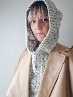 Hooded Cable Poncho