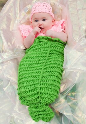 Baby Mermaid Cocoon in Red Heart Super Saver Economy Solids - LW2840