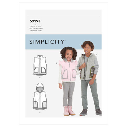 Simplicity Children's Vest S9193 - Paper Pattern, Size A (3-4-5-6-7-8)