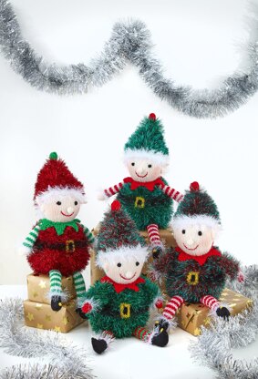 Elf Toys in King Cole Tinsel Chunky - 9164PDF - Downloadable PDF