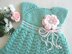 Knitting PATTERN Christening Baby Dress Knitted Flower