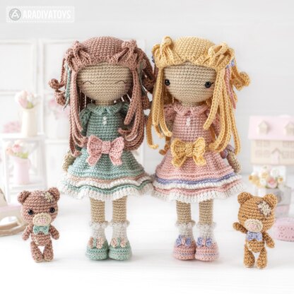 Crochet Doll Pattern Amigurumi Doll SHELLY tutorial dress PDF file crochet pattern for doll amigurumi digital by AradiyaToys (Olka Novytska) DIY Handmade