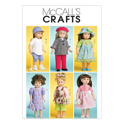 McCall's Doll Clothes For 18 (46cm) Doll M6137 - Paper Pattern Size One Size Only