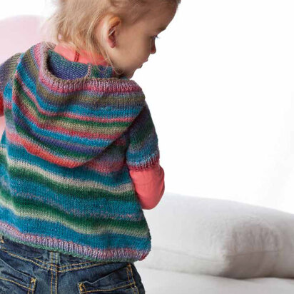 Wrap-around Cardigan with Hood in Lang Yarns Mille Colori Baby - Downloadable PDF
