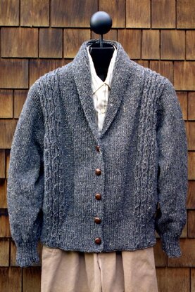 MS 126 Worsted Weight Shawl Collar Sweater
