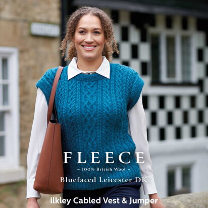 Ilkley Cabled Vest & Jumper in West Yorkshire Spinners Bluefaced Leicester DK - DBP0177 - Downloadable PDF 