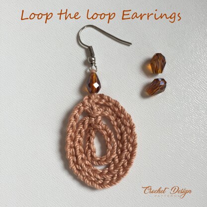 Crochet Loop the loop earrings Pdf Crochet Pattern with photos