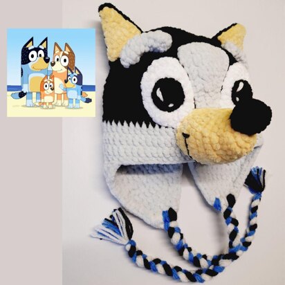 Crochet Bluey Dog Kids Hat Pattern