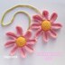 Pink flowers crochet car hanger pattern, Crochet daisy rearview mirror charm, Flowers car decor pattern, Hanging car crochet accessories