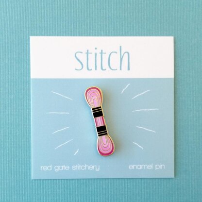 Red Gate Stitchery Mini Floss Skein Enamel Pin - Pink (RG2004748)