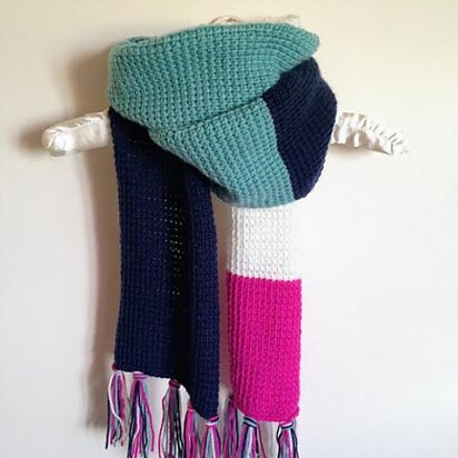 Tunisian Colour Block Scarf