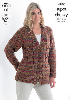 Cardigan and Top in King Cole Super Chunky - 3850