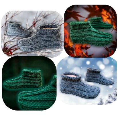 Two Slipper Styles with One Pattern - knitting pattern