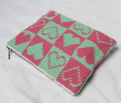 Checkered Hearts Pouch