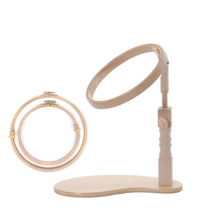 Cadre Créole Elbesee En Bois Marron - 25 Cm, Pour Broderie, Tapisserie, Réglable En Hauteur Et Angle