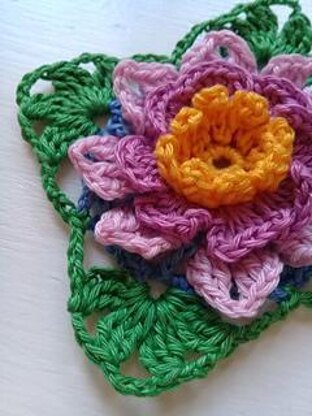 Bloemfontein Rose Square Crochet pattern by The Floral Hook | LoveCrafts