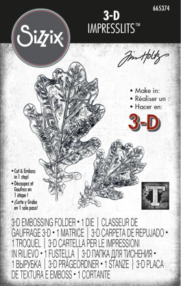 Sizzix 3-D Impresslits Embossing Folder - Oak Leaf  by Tim Holtz