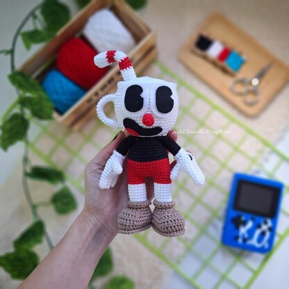 Cuphead, Mugman and Ms. Chalice amigurumi pattern (big version)