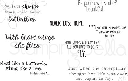 Stamping Bella Cling Stamps - Butterfly Sentiment