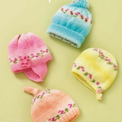 Baby Hats in Hayfield Baby Blossom DK - 4839 - Downloadable PDF