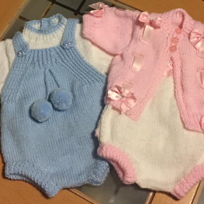 Baby Ribbon Cardi/Romper 0-3mths