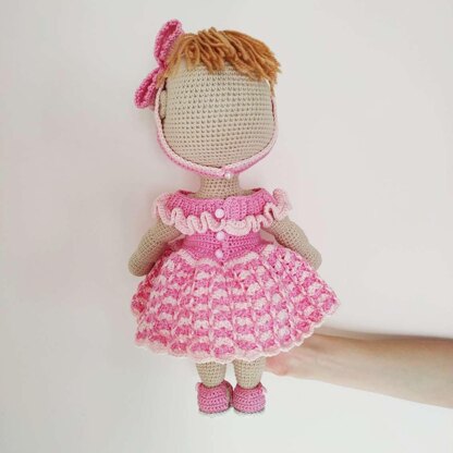 Crochet baby doll whit clothes pattern, Amigurumi doll crochet pattern, Lulu doll pattern (English, Deutsch, Français)