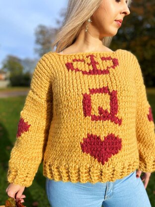 Queen of Hearts Chunky Sweater