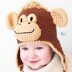 Monkey Earflap Animal Hat Crochet Pattern