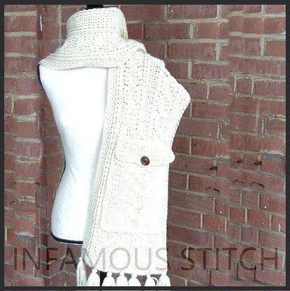 Cabled Pocket Scarf