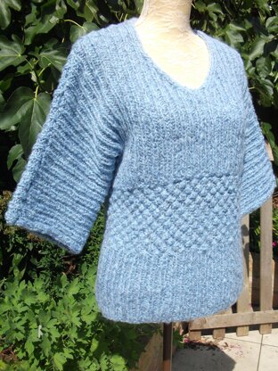 Rib & Trinity Stitch Sweater