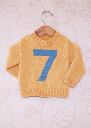 Intarsia - Number 7 Chart - Childrens Sweater