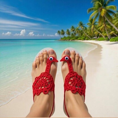 Crochet Goose Barefoot Sandal Pdf + Video Tutorials