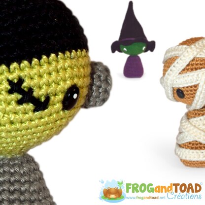 Halloween Witch Mummy Frankenstein Monster Amigurumi Crochet - FROGandTOAD Créations