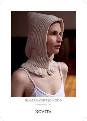 Klaara Knitted Hood in Novita - 0070007 - Downloadable PDF
