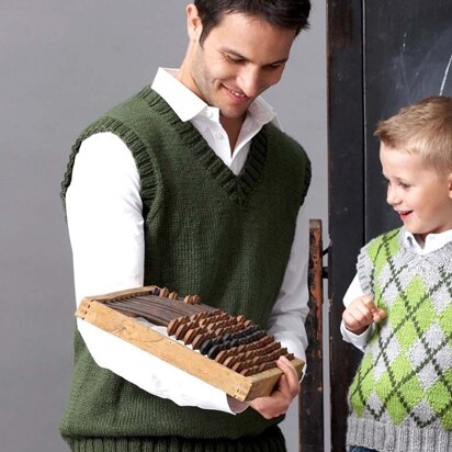 Unisex Adult: V-Neck Vest in Patons Canadiana - knitting pattern