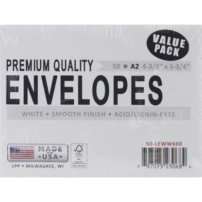 Leader Paper Products Leader A2 Envelopes (4.375"X5.75") 50/Pkg - White