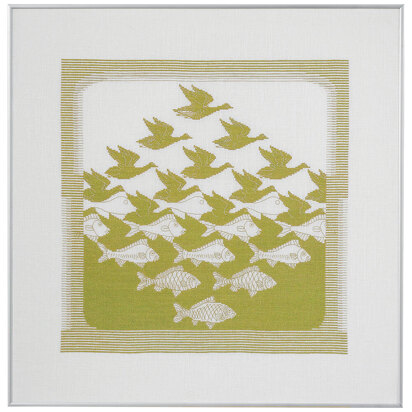 Permin Bird/Fish Lime  Cross Stitch Kit